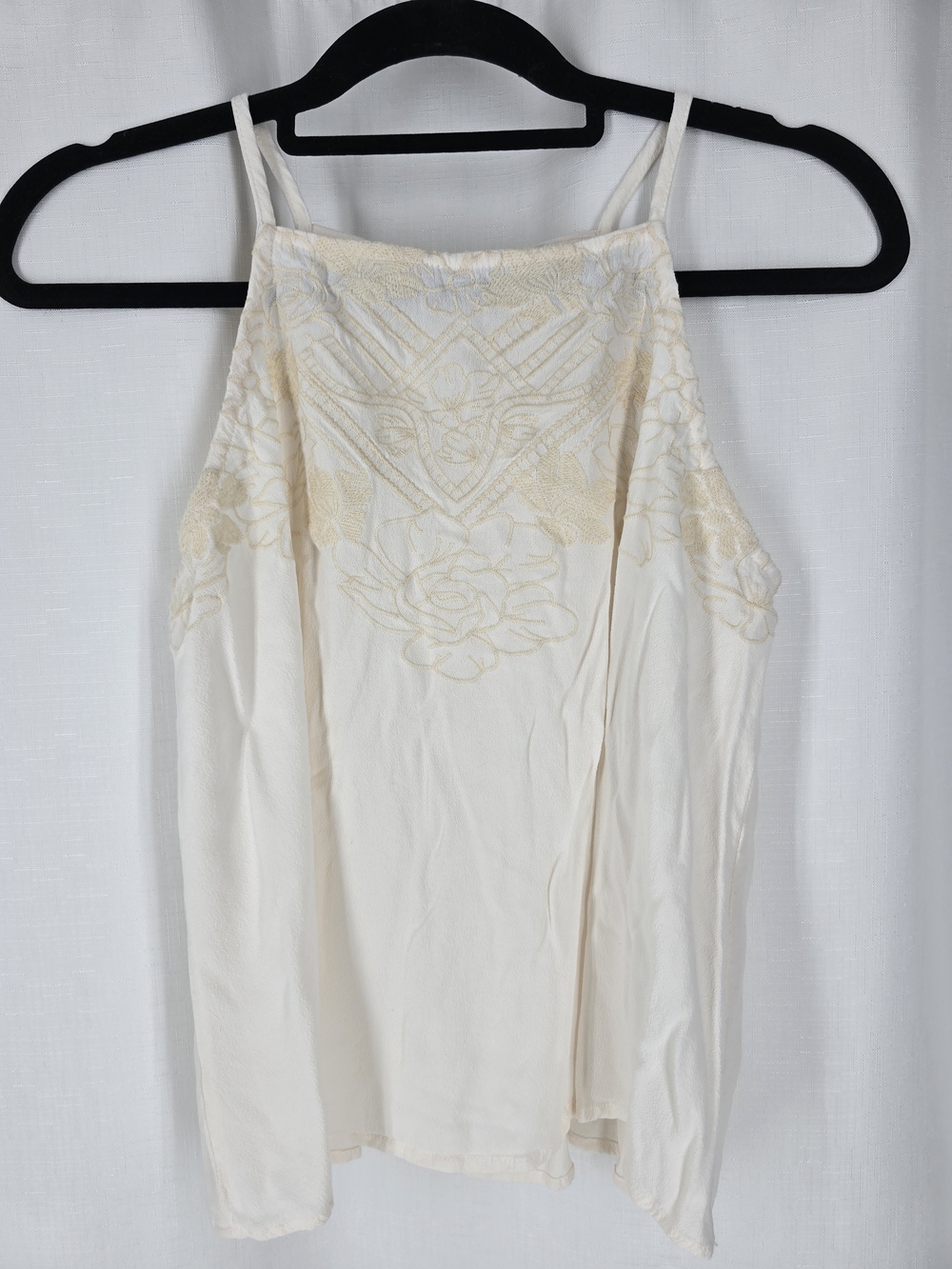 Eyeshadow Cream Embroidered Halter Cami